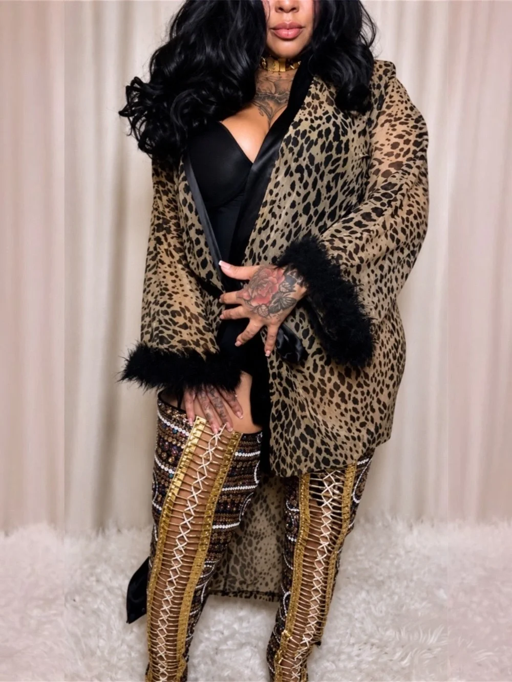 Gold Sequin Lace-Up Thigh High Stiletto Boots ✨ Festival Glam Statement Heels